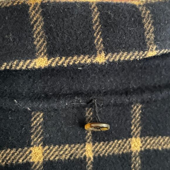 Brooks Brothers Wool Plaid Duffel Coat 2 XS Blue Red Yellow Academia Prep Toggle - Picture 4 of 6
